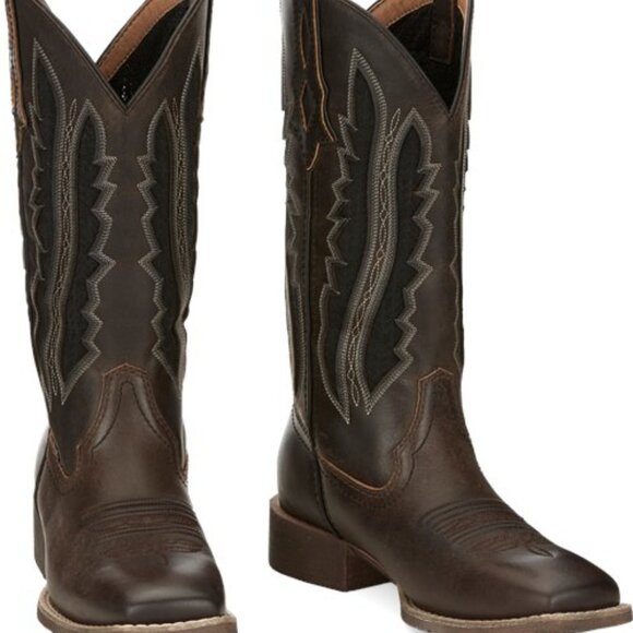 Women's Justin Jaycie Brown Square Toe Boot - Picture 1 of 4